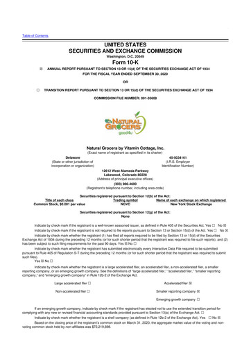 Thumbnail Natural Grocers by Vitamin Cottage 10-K Annual Report 2020
