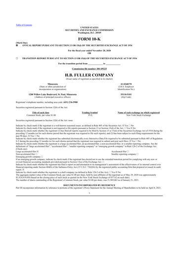 Thumbnail H.B. Fuller
 10-K Annual Report 2020