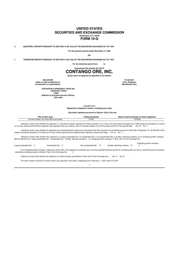 Thumbnail Contango Ore 10-Q Quarterly Report FY2021 