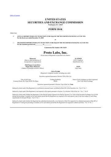 Vorschaubild Protolabs 10-K Jahresbericht 2020