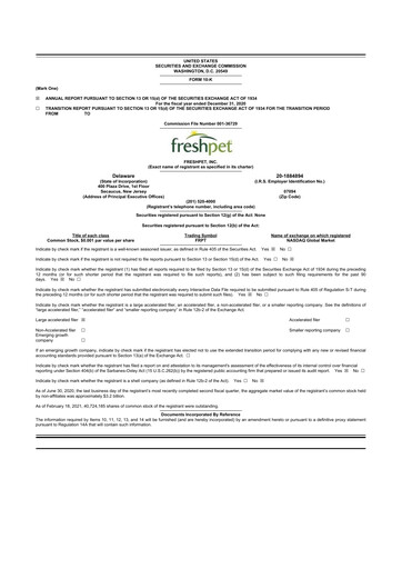 Thumbnail Freshpet 10-K Annual Report 2020