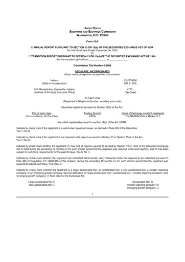 Thumbnail Escalade Sports 10-K Annual Report 2020