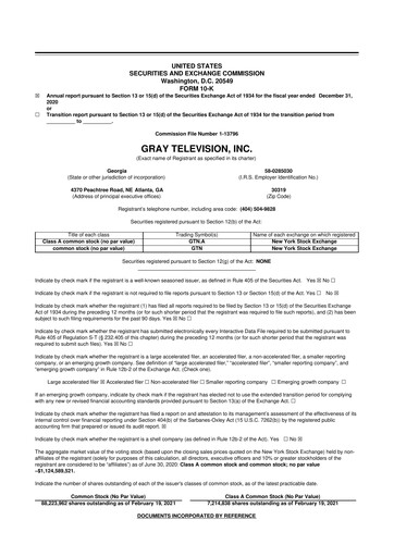 Thumbnail Gray Media
 10-K Annual Report 2020