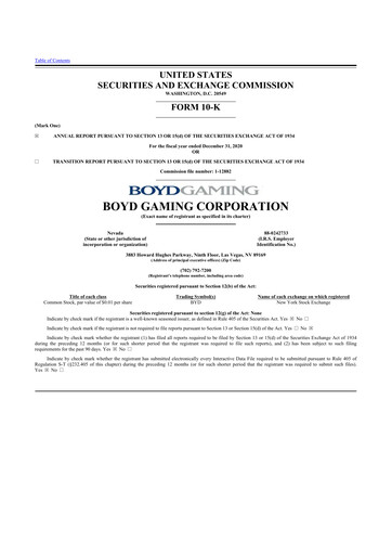 Thumbnail Boyd Gaming
 10-K Annual Report 2020