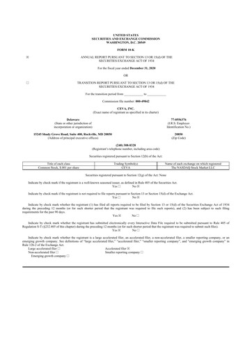 Thumbnail CEVA
 10-K Annual Report 2020