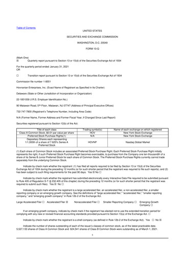 Thumbnail Hovnanian Enterprises
 10-Q Quarterly Report FY2021 