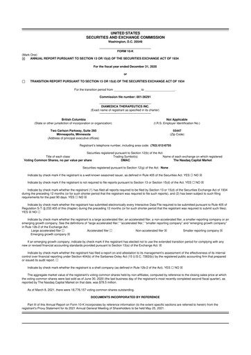 Thumbnail DiaMedica Therapeutics 10-K Annual Report 2020