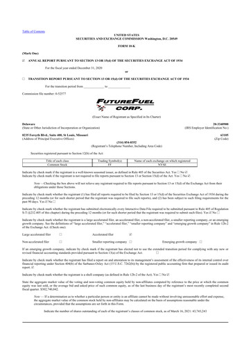 Thumbnail FutureFuel 10-K Annual Report 2020