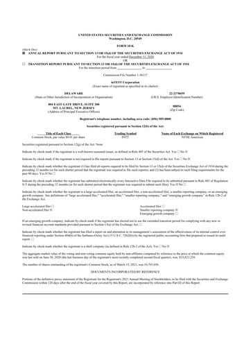 Thumbnail inTEST Corporation 10-K Annual Report 2020