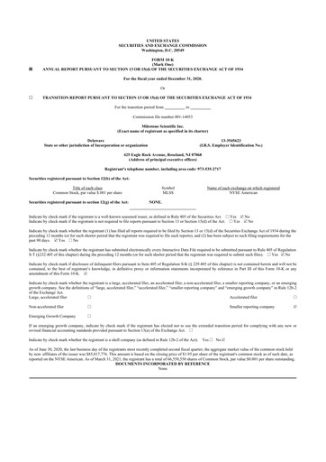 Thumbnail Milestone Scientific 10-K Annual Report 2020