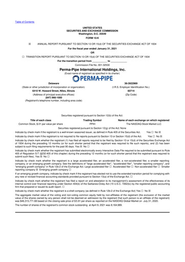 Thumbnail Perma-Pipe International 10-K Annual Report 2020