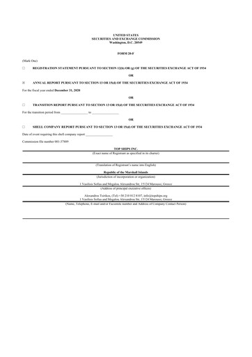 Thumbnail Top Ships 20-F Annual Report 2020