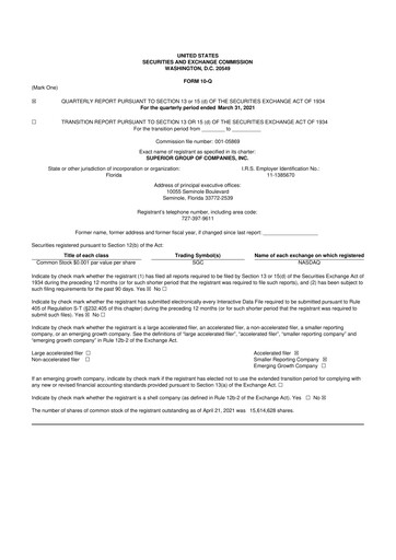 Vorschaubild Superior Group of Companies 10-Q Quartalsbericht 2021 