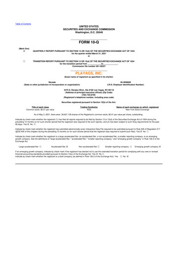 Thumbnail PlayAGS
 10-Q Quarterly Report FY2021 