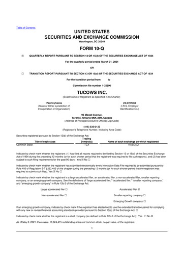 Thumbnail Tucows 10-Q Quarterly Report FY2021 