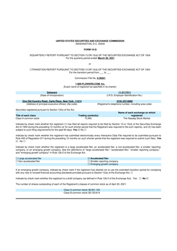 Thumbnail 1-800-Flowers.com, Inc.
 10-Q Quarterly Report FY2021 