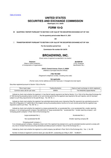 Thumbnail Broadwind 10-Q Quarterly Report FY 