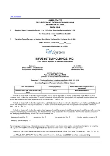 Thumbnail InfuSystem 10-Q Quarterly Report FY2021 