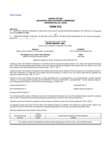 Thumbnail SPAR Group 10-Q Quarterly Report FY2021 
