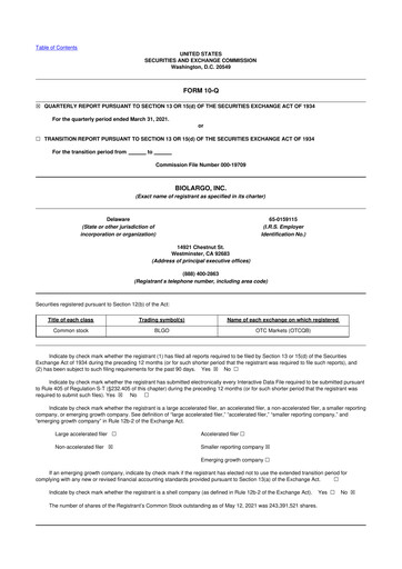 Thumbnail BioLargo 10-Q Quarterly Report FY2021 