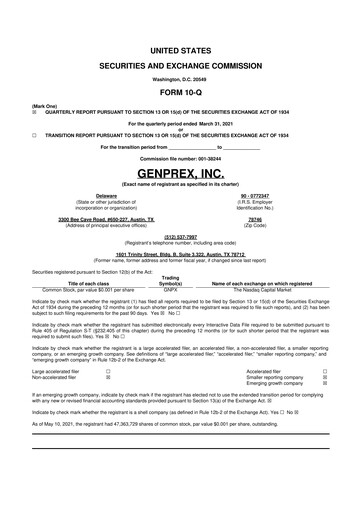 Thumbnail Genprex 10-Q Quarterly Report FY2021 