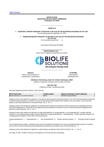 Thumbnail Biolife Solutions
 10-Q Quarterly Report FY2021 