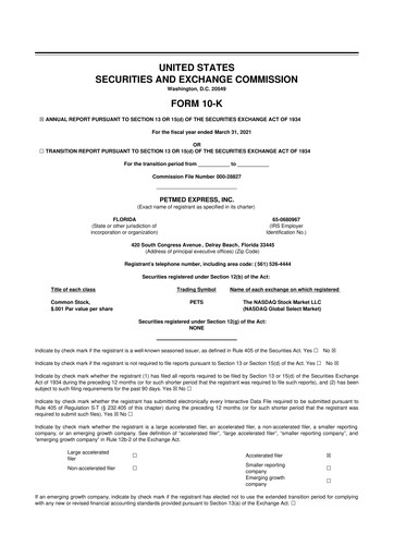 Vorschaubild PetMed Express
 10-K Jahresbericht 2021