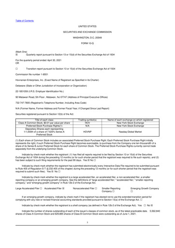 Thumbnail Hovnanian Enterprises
 10-Q Quarterly Report FY2021 