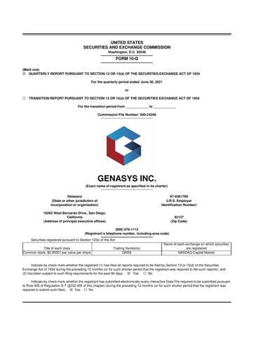 Thumbnail Genasys 10-Q Quarterly Report FY2021 