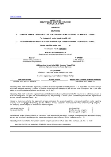 Thumbnail NextDecade Corp 10-Q Quarterly Report FY2021 