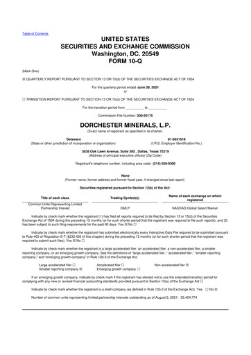 Thumbnail Dorchester Minerals 10-Q Quarterly Report FY2021 