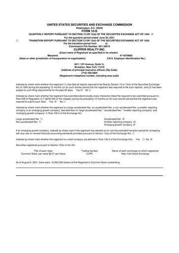 Thumbnail Clipper Realty 10-Q Quarterly Report FY2021 