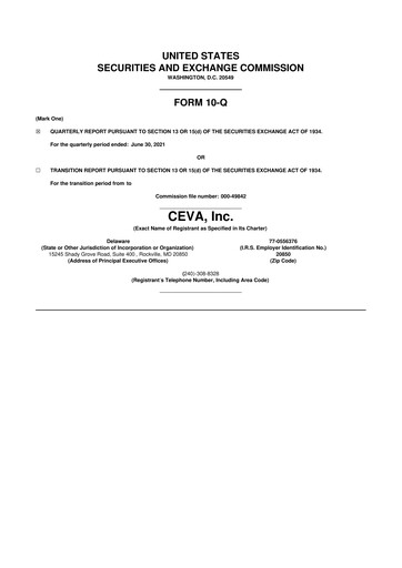 Thumbnail CEVA
 10-Q Quarterly Report FY2021 