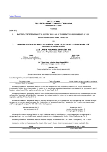 Vorschaubild Maui Land & Pineapple Company 10-Q Quartalsbericht 2021 