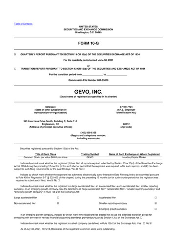 Thumbnail Gevo 10-Q Quarterly Report FY2021 