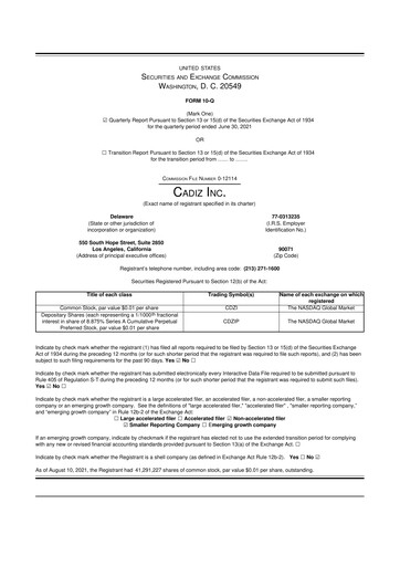 Miniature Cadiz Inc. 10-Q Rapport trimestriel 2021 