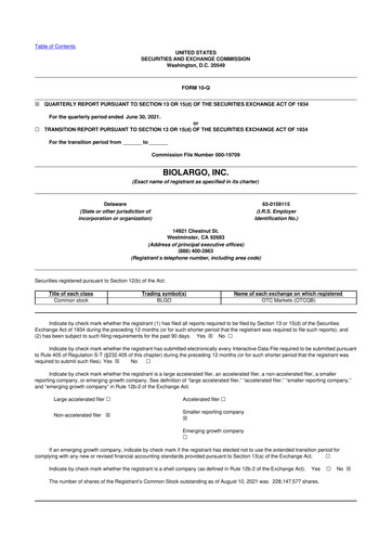 Thumbnail BioLargo 10-Q Quarterly Report FY2021 