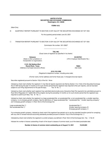Miniature TSS, Inc. 10-Q Rapport trimestriel 2021 
