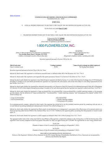 Thumbnail 1-800-Flowers.com, Inc.
 10-K Annual Report 2021