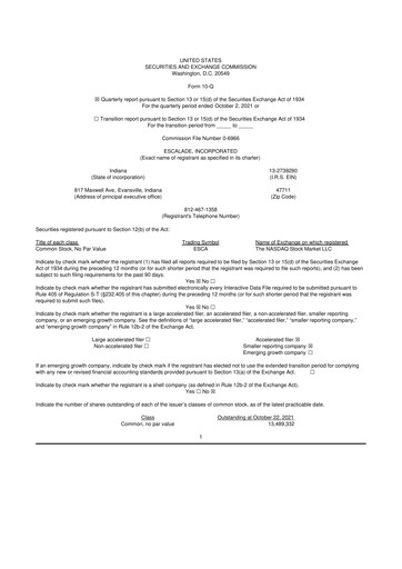 Thumbnail Escalade Sports 10-Q Quarterly Report FY2021 