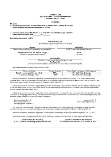 Miniature Gray Media
 10-Q Rapport trimestriel 2021 