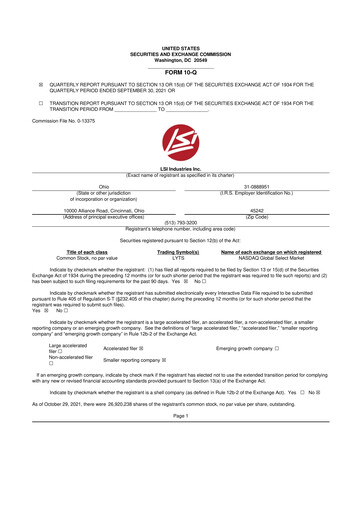 Miniature LSI Industries 10-Q Rapport trimestriel 2022 