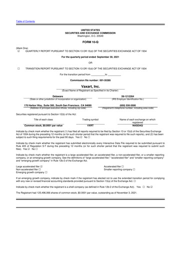 Thumbnail Vaxart 10-Q Quarterly Report FY2021 