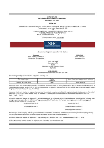 Thumbnail National Healthcare
 10-Q Quarterly Report FY2021 