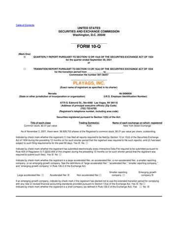 Thumbnail PlayAGS
 10-Q Quarterly Report FY2021 