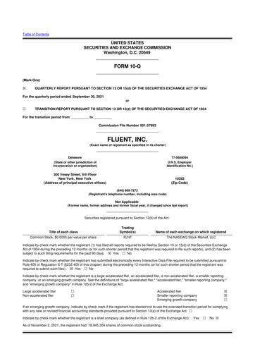 Thumbnail Fluent 10-Q Quarterly Report FY2021 