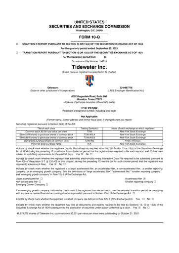Thumbnail Tidewater 10-Q Quarterly Report FY2021 