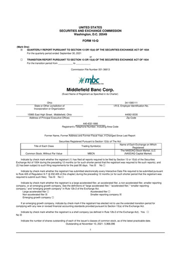 Vorschaubild Middlefield Banc
 10-Q Quartalsbericht 2021 