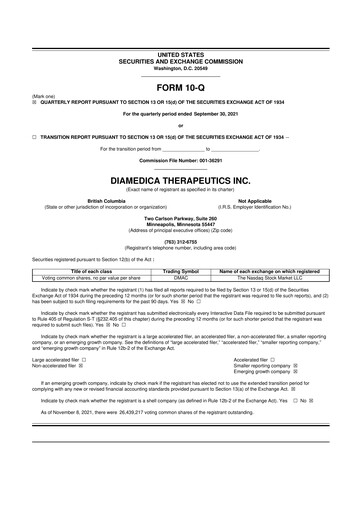 Thumbnail DiaMedica Therapeutics 10-Q Quarterly Report FY2021 