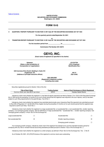 Thumbnail Gevo 10-Q Quarterly Report FY2021 